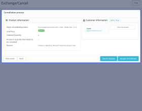 Prestashop Order Exchange/Cancellation