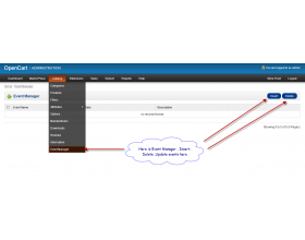 Opencart Event Manager