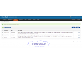 Opencart Event Manager