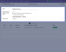 Odoo Website Customer Group