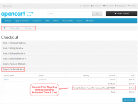 Opencart Canada Post Shipping
