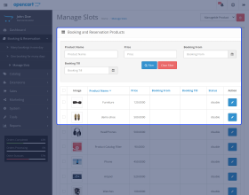 Opencart Booking Reservation System
