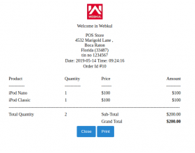 OpenCart POS Custom Receipt