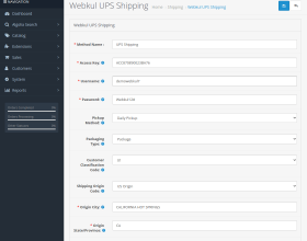 Opencart UPS Shipping Management