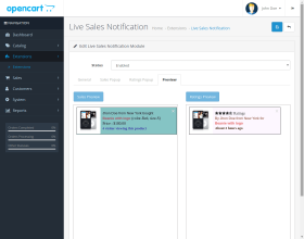 OpenCart Live Sales Order Pop-up Notification