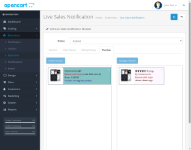 OpenCart Live Sales Order Pop-up Notification