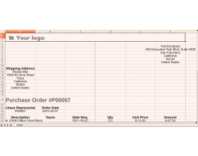 Odoo Purchase XLS Reports