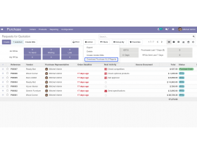 Odoo Purchase XLS Reports