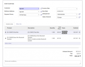 Odoo Invoice Barcode Scanning