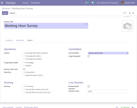 Odoo Website Survey to Employee