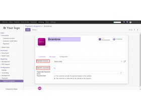 Odoo Website Braintree Payment Acquirer