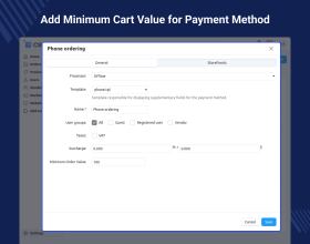CS-Cart Minimum Order Limit for Payment Method