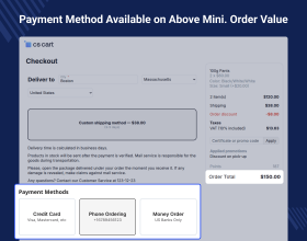 CS-Cart Minimum Order Limit for Payment Method