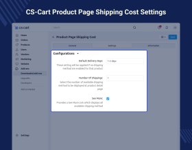 CS-Cart Product Page Shipping Cost