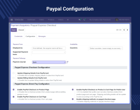 Odoo Website Paypal Express Checkout Payment Acquirer