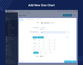 Prestashop Product Size Chart