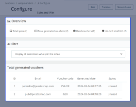 Prestashop Spin and Win
