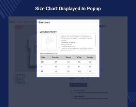 Prestashop Product Size Chart