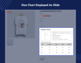 Prestashop Product Size Chart