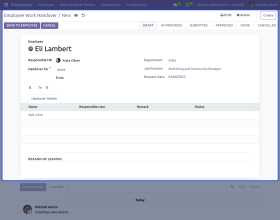 Odoo Employee Work Handover Process