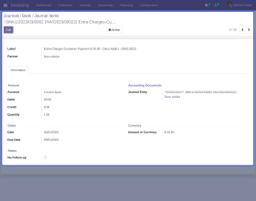 Odoo Extra Bank Charges in Payment