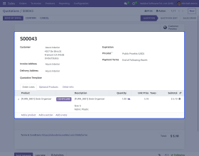 Odoo Product Custom Options