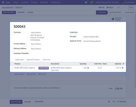 Odoo Product Custom Options