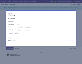 Odoo Sales Team: Default Stock Location