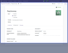 Odoo Website PayU Money Payment Acquirer