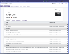Odoo Website Survey to Mailing List
