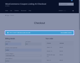 WooCommerce Coupon Listing