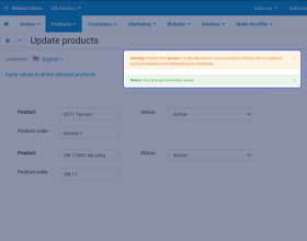 CS-Cart Unique Product SKU Or Code