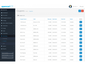 OpenCart Coupon List at Checkout