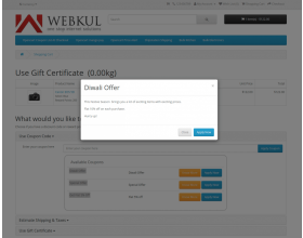 OpenCart Coupon List at Checkout