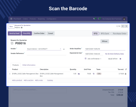 Odoo Purchase Barcode Scan by Camera