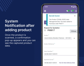Odoo Purchase Barcode Scan by Camera
