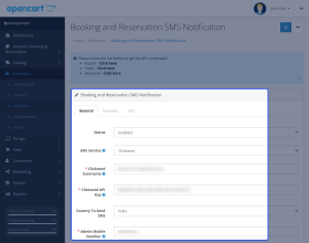 Opencart Booking Reservation SMS Notification