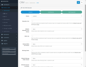 OpenCart CRM Extension