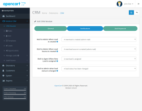 OpenCart CRM Extension