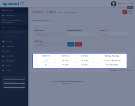 Opencart Delivery Date and Time
