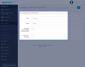 Opencart Delivery Date and Time