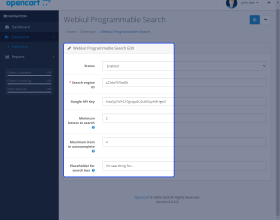 Opencart Google Custom Search