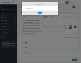 Opencart Product Questions Answers
