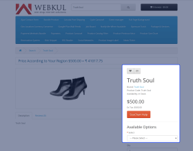 Opencart Product Size Chart