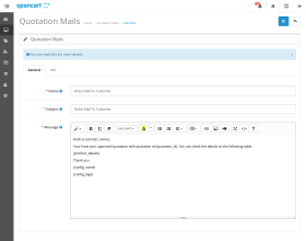 Opencart Quotation Cart System