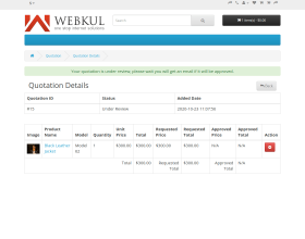 Opencart Quotation Cart System