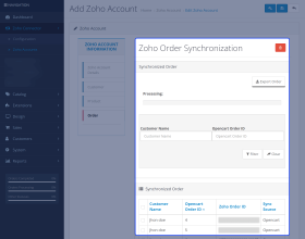 Opencart Zoho Connector