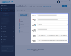 Opencart Zoho Connector