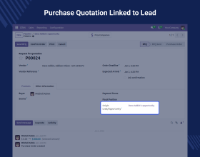 Odoo Purchase Quotation from CRM