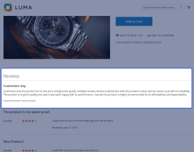 Magento 2 ChatGPT Product Review Summary